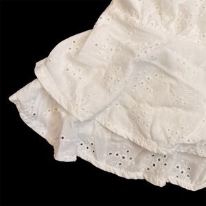 Ocean Drive White Eyelet Babydoll Tiered Top Sz L